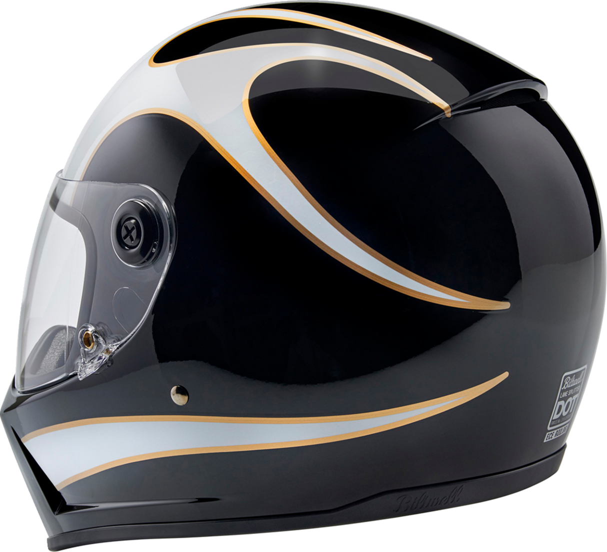 Lane Splitter Helmet - Gloss Black/White Flames - Medium