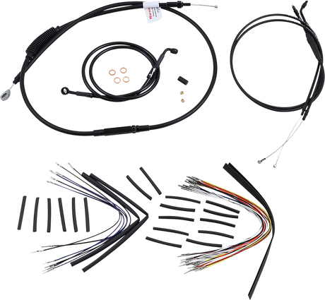 Cable Kit - Jail Bar - 12\" Handlebars - Black Vinyl 2004 - 2006