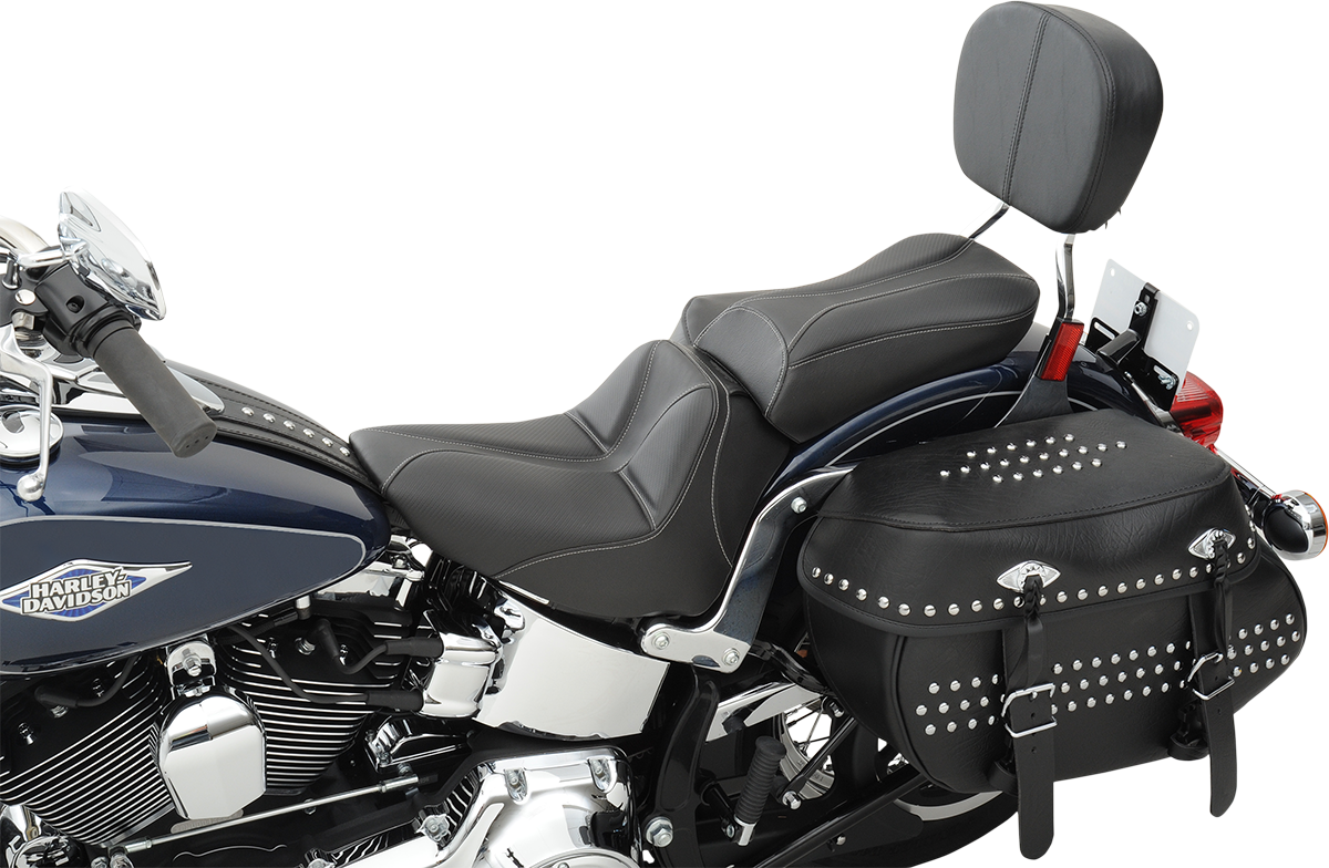 Dominator Solo Seat - w/o Backrest - Black w/ Gray Stitching - FLSTC/N \'06-\'17 2006 - 2017