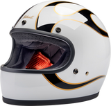 Gringo Helmet - Flames - White/Black - Medium