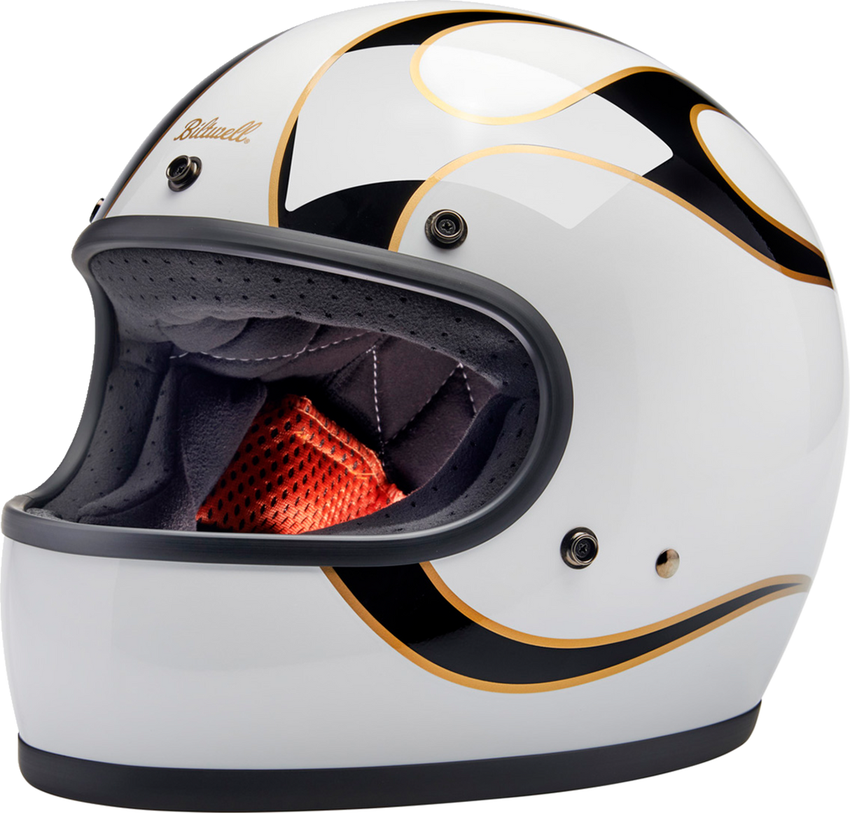 Gringo Helmet - Flames - White/Black - XL