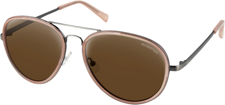 Goose Sunglasses - Gloss Clear Blush Gunmetal - Brown HD Silver Mirror