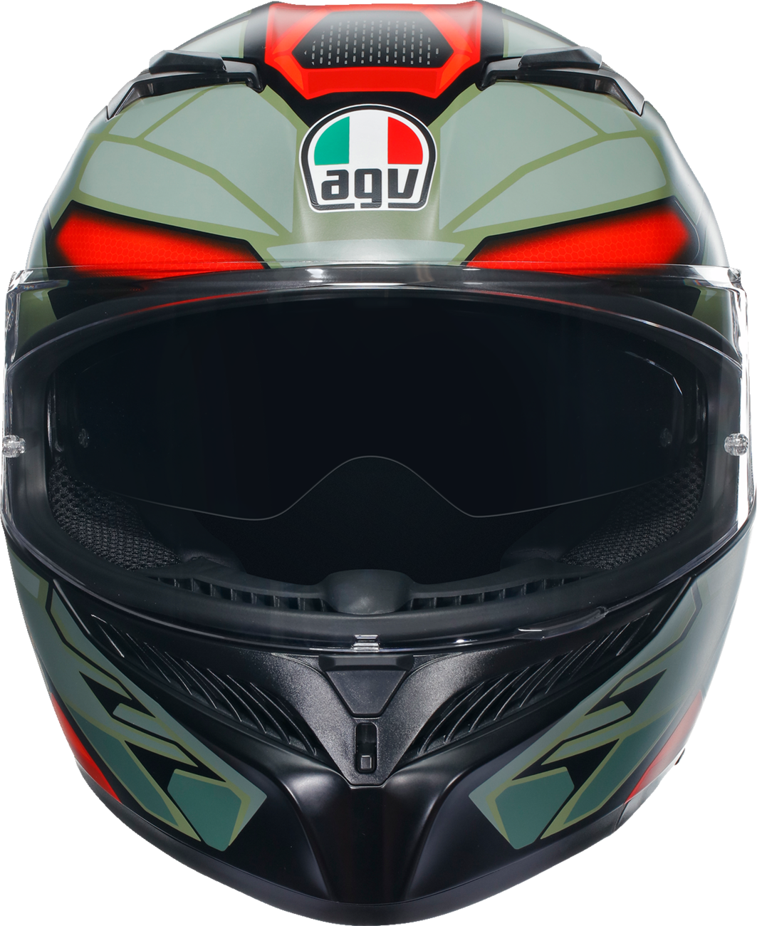 K3 Helmet - Decept - Matte Black/Green/Red - 2XL