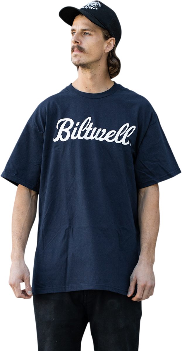 Script T-Shirt - Navy - Small