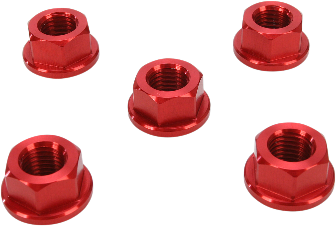 Aluminum Sprocket Nuts - Red - M10 x 1.25