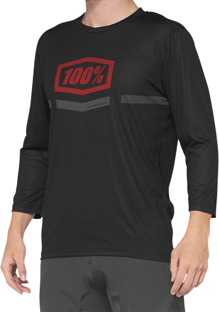 Airmatic 3/4 Sleeve Jersey - Black/Red - Medium