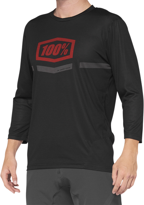 Airmatic 3/4 Sleeve Jersey - Black/Red - XL