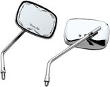 Mirror - Die-Cast - Yamaha Scrolled - Side View - Rectangle - M10 x 1.25 - Chrome - Left/Right