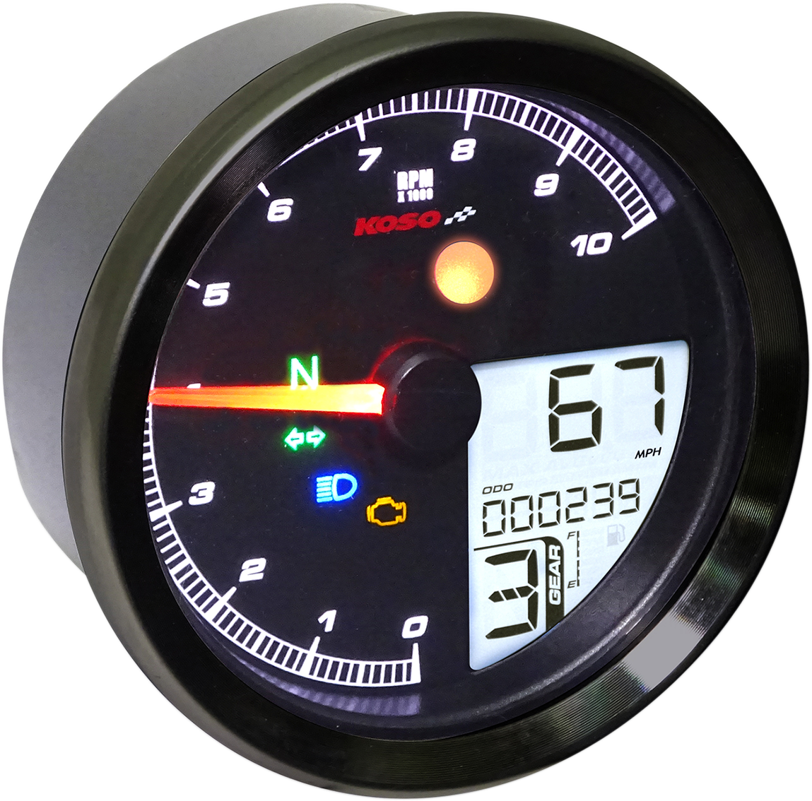 TNT-04 Multi-Function Meter - Black Bezel - 3.30\" Diameter x 2.19\" D