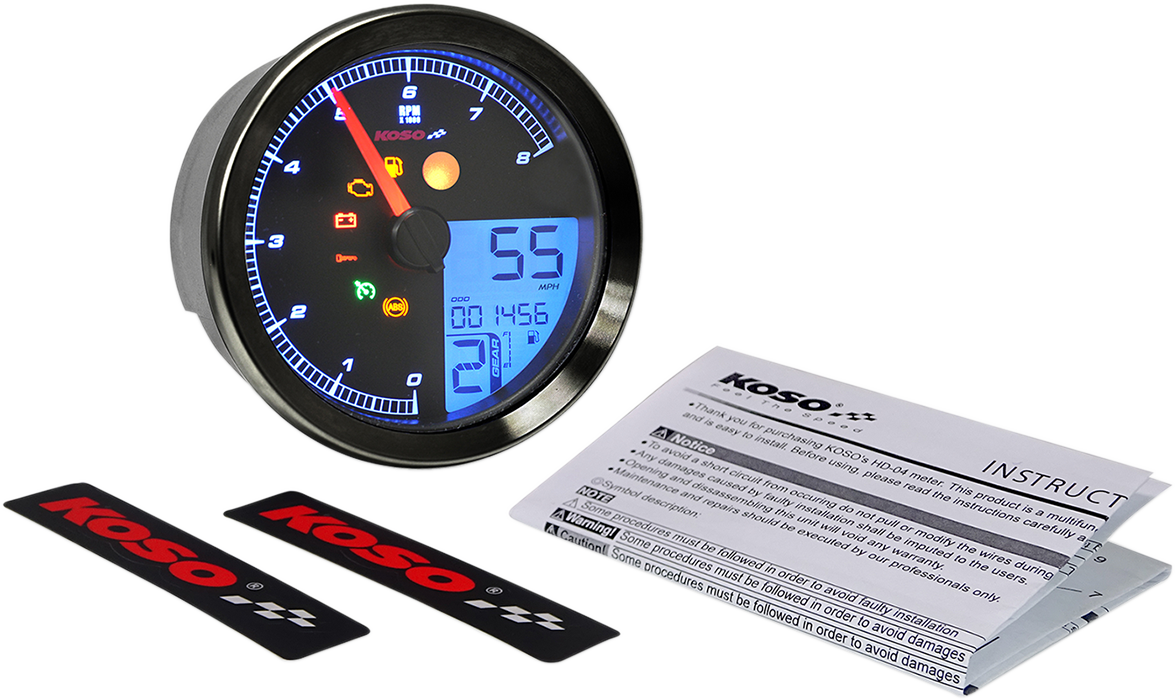 Multi-Function Speedometer/Tachometer - HD-04 - Black 2004 - 2013