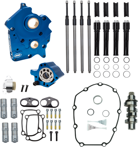 Cam Chest Kit with Plate - Chain Drive - Water Cooled - 475 Cam - Black Pushrods - M8 2017 - 2021