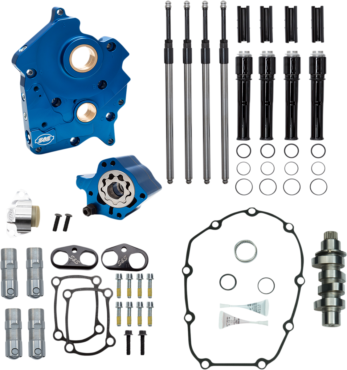 Cam Chest Kit with Plate - Chain Drive - Water Cooled - 475 Cam - Black Pushrods - M8 2017 - 2021