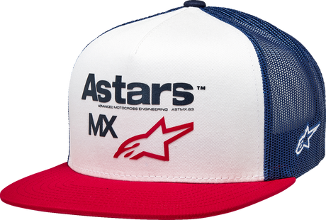 First Moto Trucker Hat - White/Navy/Red - One Size