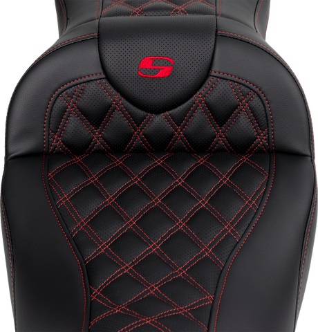 Roadsofa™ Seat - with Backrest - Red Stitch - FL \'08-\'23 2008 - 2023