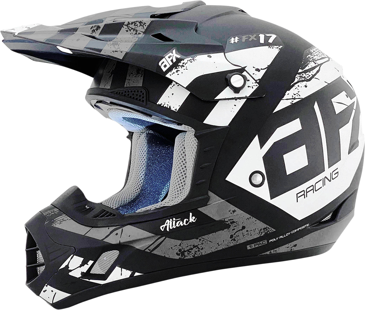 FX-17Y Helmet - Attack - Matte Black/Silver - Large