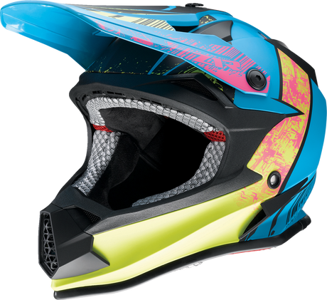 Youth F.I. Helmet - Fractal - MIPS® - Matte Blue/Hi-Viz - Small