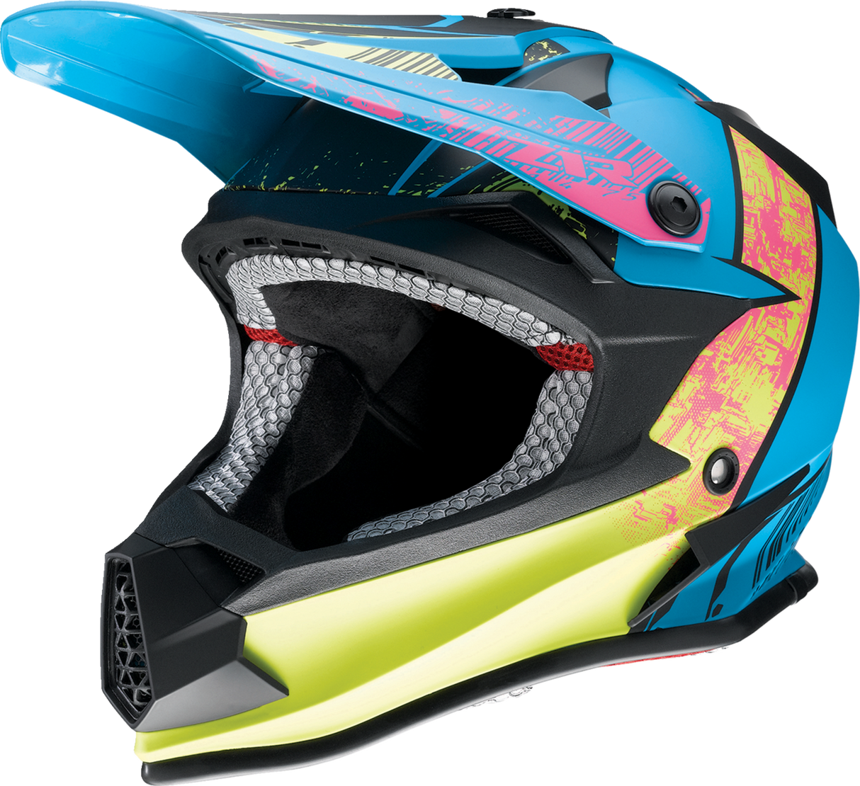 Youth F.I. Helmet - Fractal - MIPS® - Matte Blue/Hi-Viz - Large