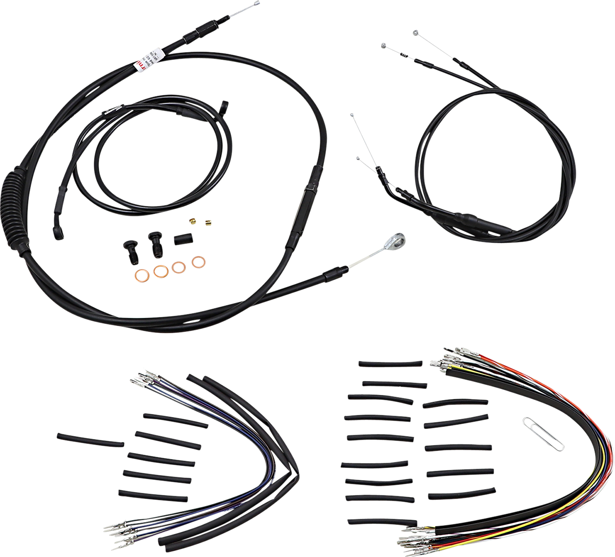 Cable Kit - Jail Bar - 14\" Handlebars - Black Vinyl 2007 - 2011