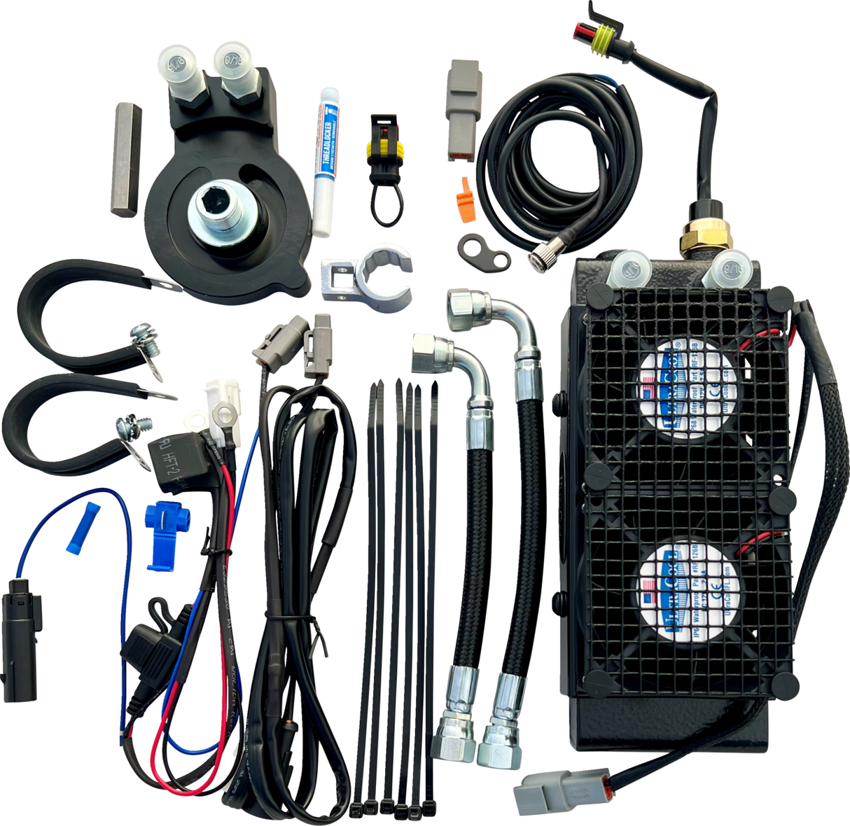 Oil Cooler Kit - Naked - Black - Softail/Touring/Trike 2017 - 2019