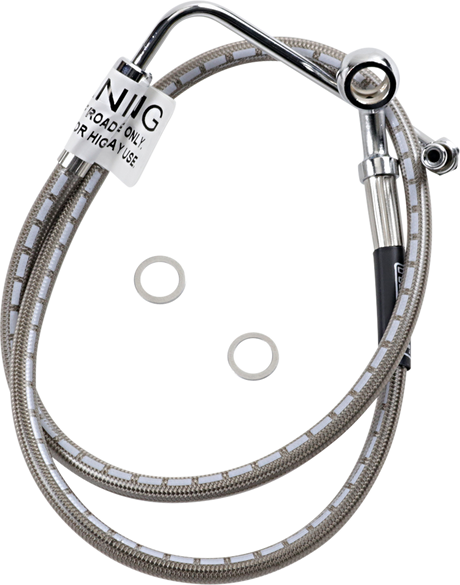 Brake Line - Front - Upper - Stainless Steel - +6\" - FLH \'94-\'07 1984 - 2007