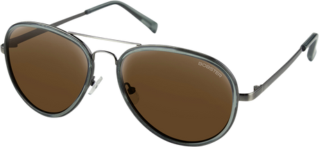 Goose Sunglasses - Gloss Clear Slate Gunmetal - Brown HD Silver Mirror