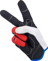 Moto Gloves - Red/White/Blue - Medium