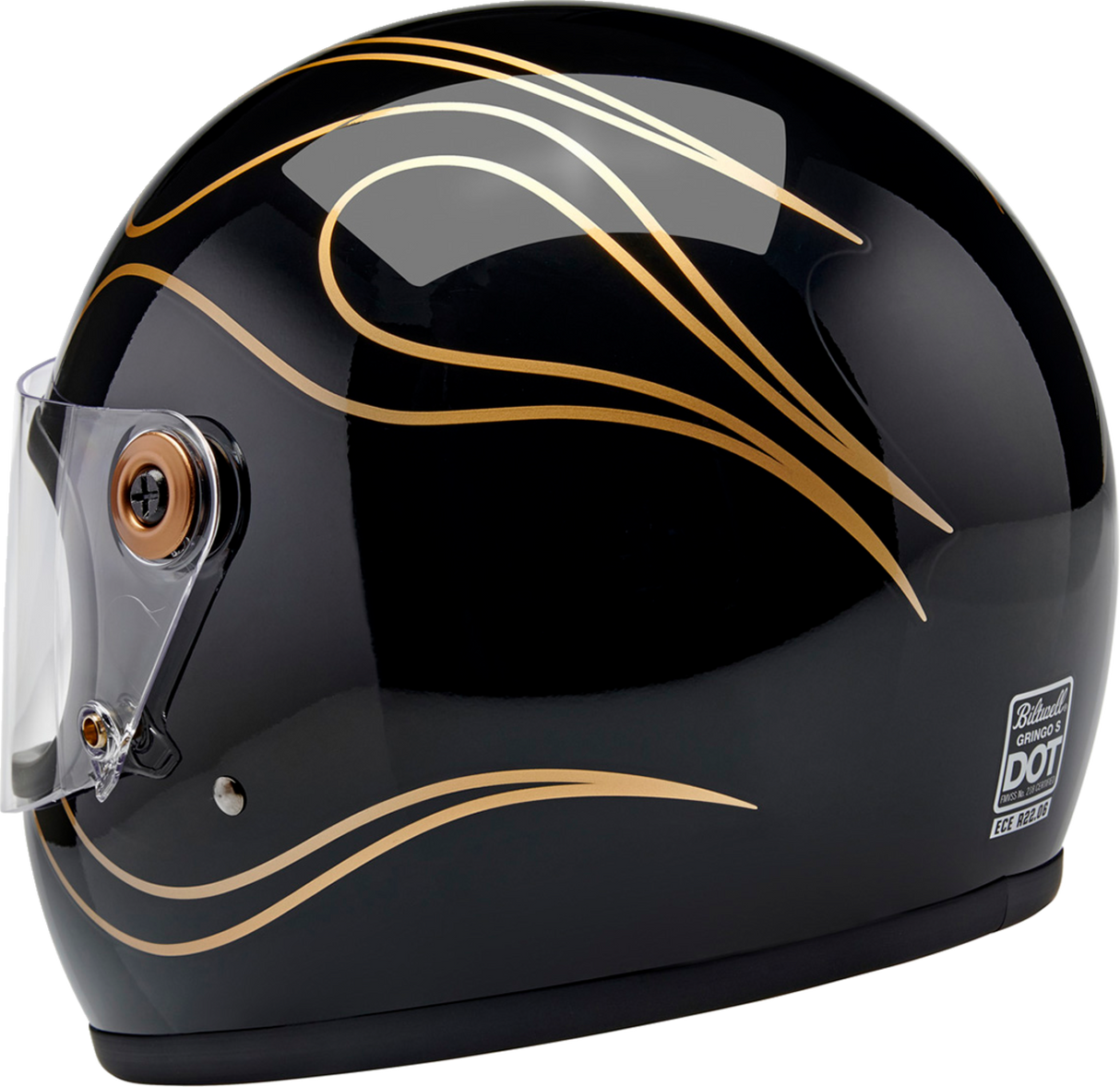 Gringo S Helmet - Gloss Black Flames - XS