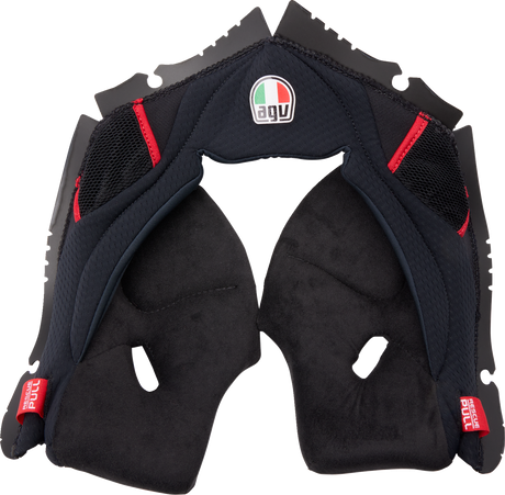 Pista GP RR Cheek Pads - Black/Red - 2XL