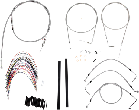 Handlebar Cable/Brake Line Kit - Complete - 18\" Ape Hanger Handlebars - Stainless Steel 2000 - 2006