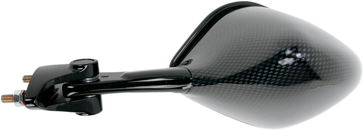 Mirror - Side View - Black/Carbon Fiber - Rectangle - Left - Kawasaki 2000 - 2001