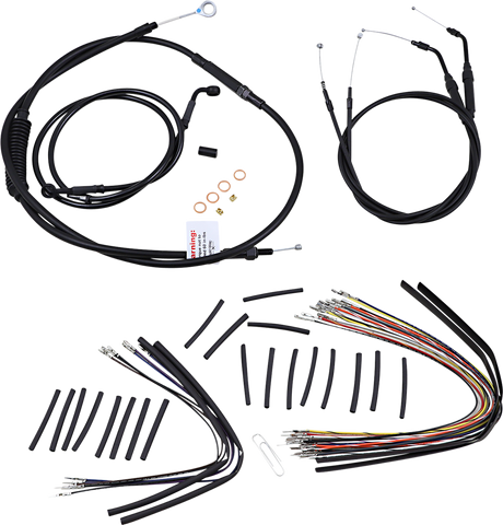 Cable Kit - Jail Bar - 10\" Handlebars - Black Vinyl 2007 - 2013