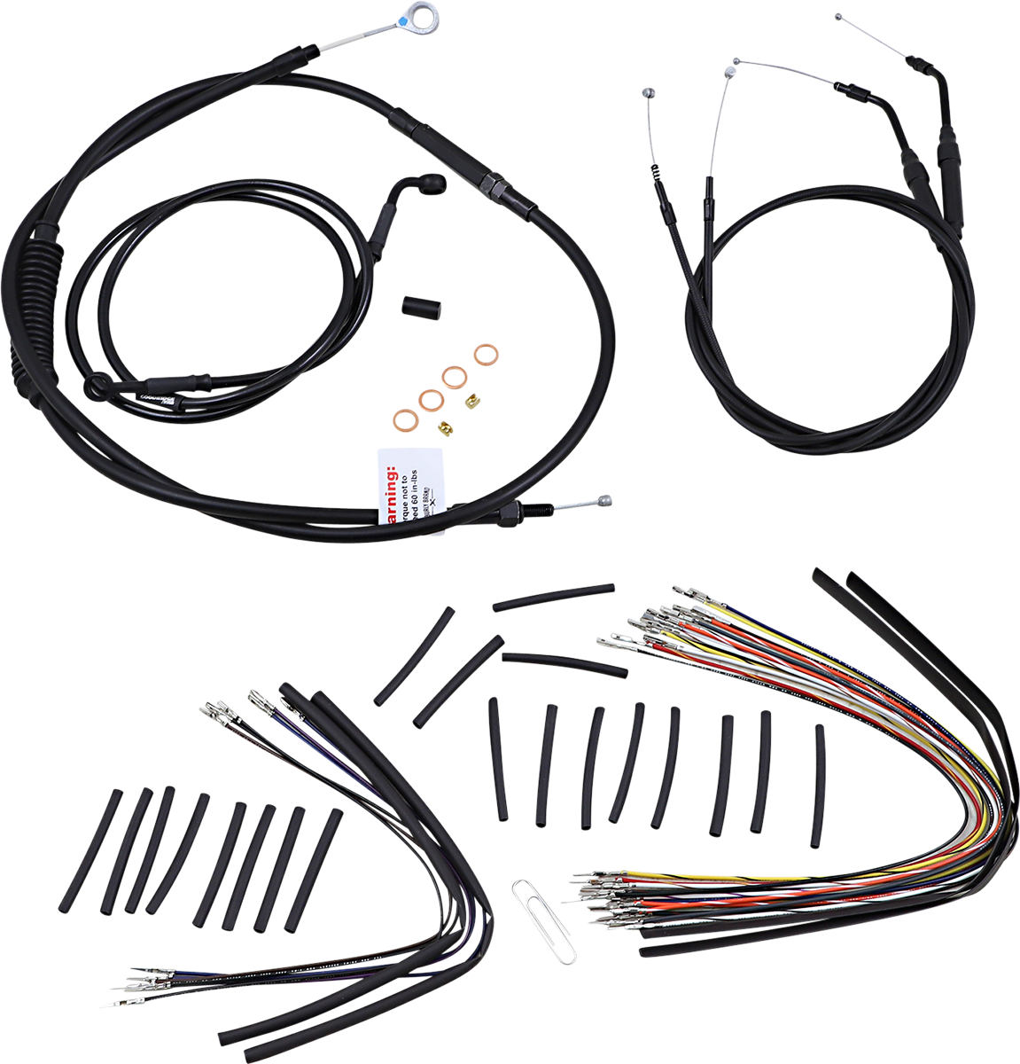 Cable Kit - Jail Bar - 12\" Handlebars - Black Vinyl 2007 - 2013