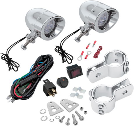 LED Mini Driving Lights Kit - Chrome