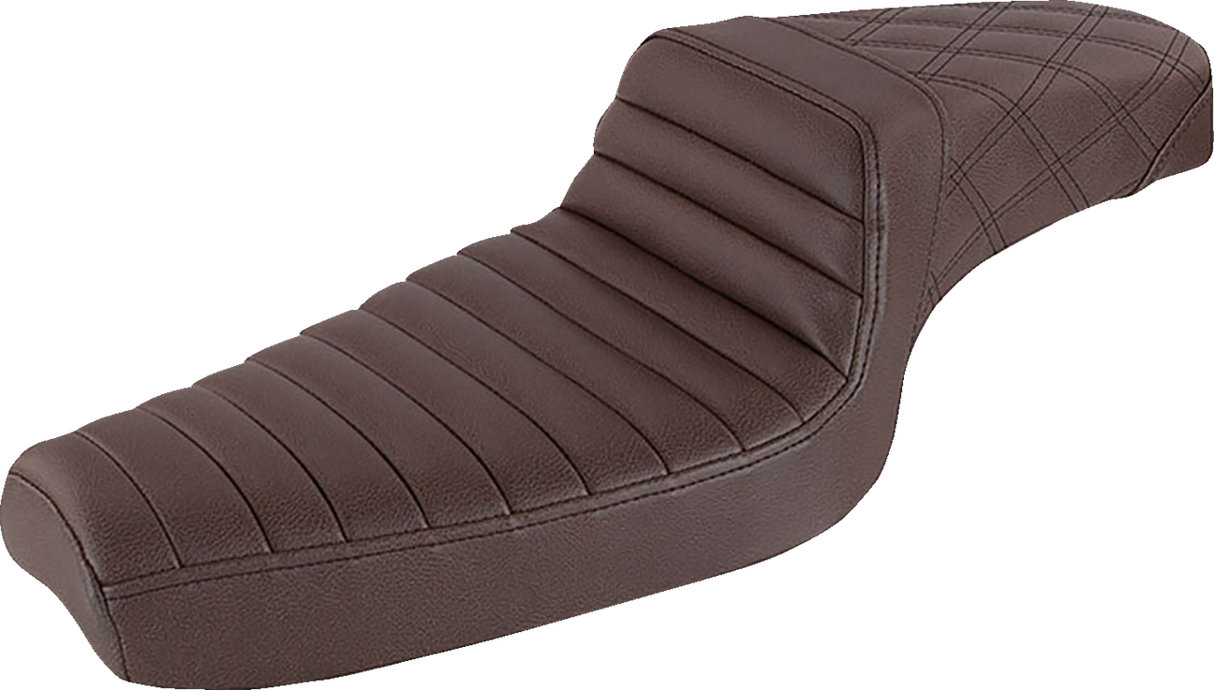 Step-Up Seat - Front Tuck-n-Roll/Rear Lattice Stitch - Brown 1979 - 2003