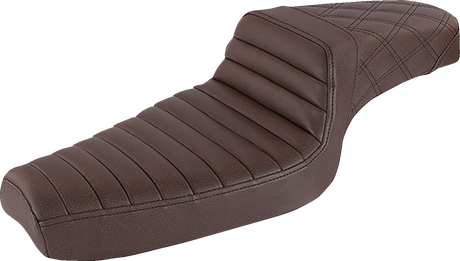 Step-Up Seat - Front Tuck-n-Roll/Rear Lattice Stitch - Brown 1979 - 2003