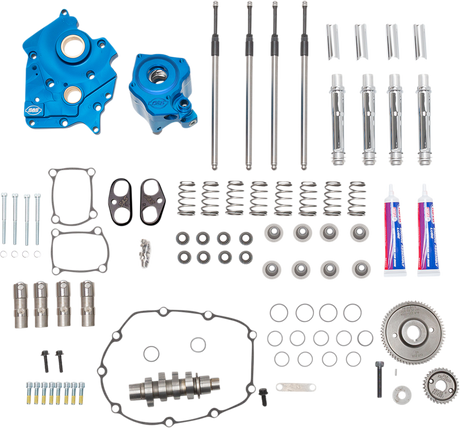 Cam Chest Kit with Plate - Gear Drive - Oil Cooled - 540 Cam - Chrome Pushrods - M8 2017 - 2020