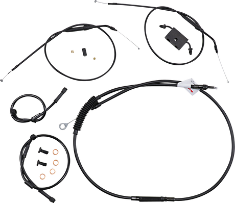 Handlebar Cable and Brake Line Kit - Extended - Sportsters - Tracker/Scrambler Handlebars - ABS 1986 - 2022