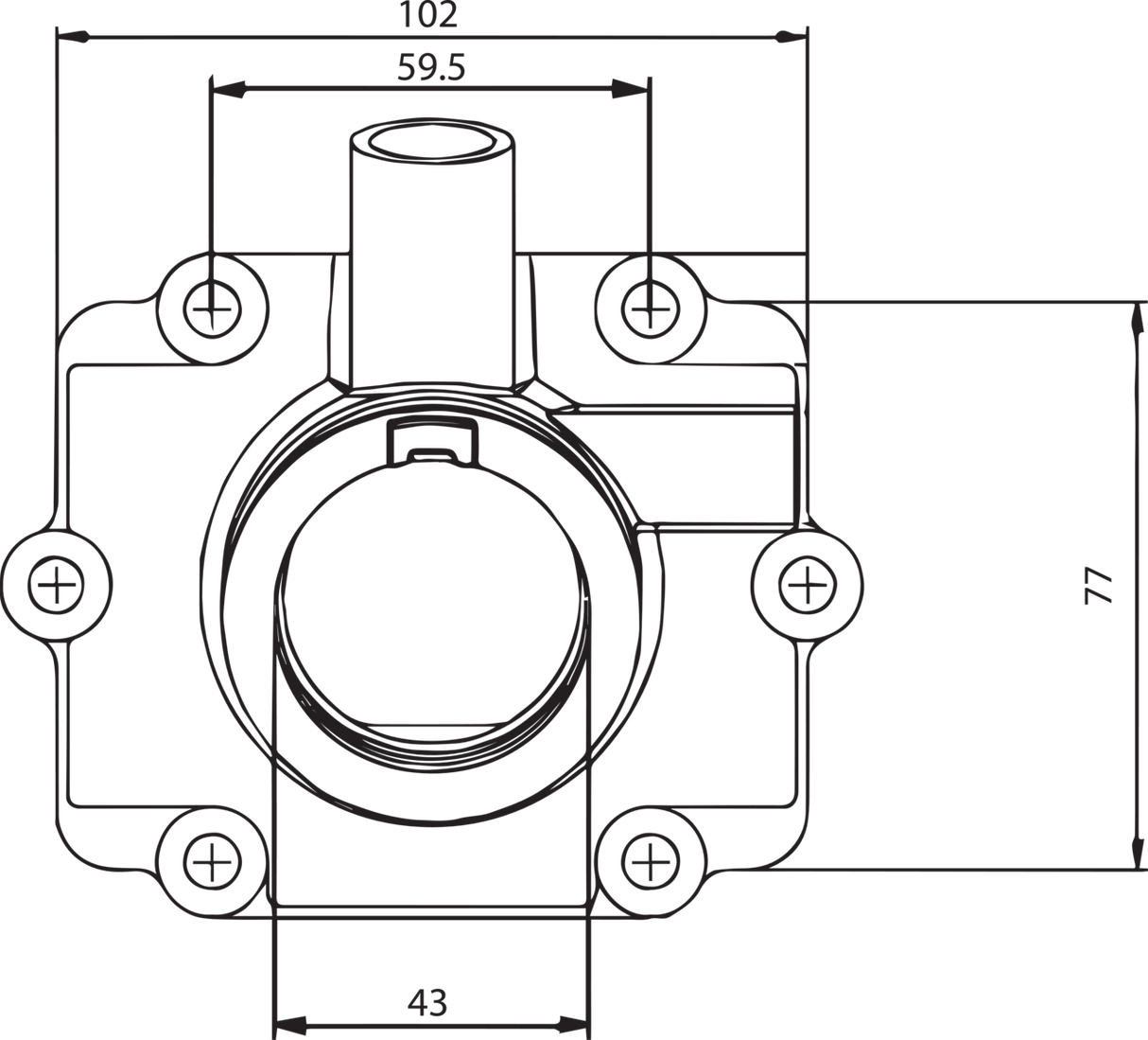 Carburetor Mounting Flange - Polaris 1999 - 2001