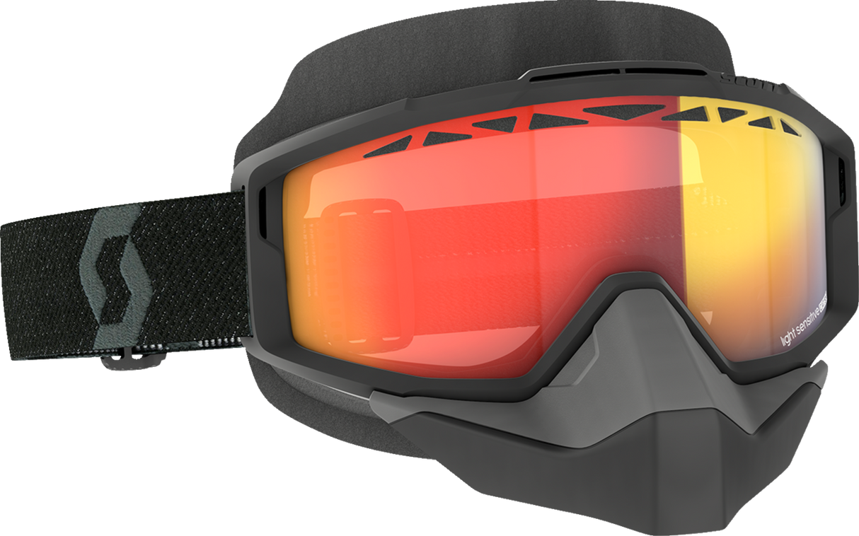 Split Snow Goggles - OTG - Light Sensitive - Black - Red Chrome