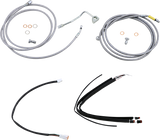 Handlebar Cable/Brake Line Kit - Complete - 13\" Ape Hanger Handlebars - Stainless Steel 2017 - 2020