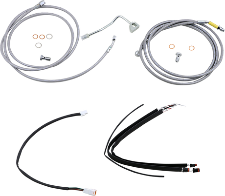 Handlebar Cable/Brake Line Kit - Complete - 13\" Ape Hanger Handlebars - Stainless Steel 2017 - 2020