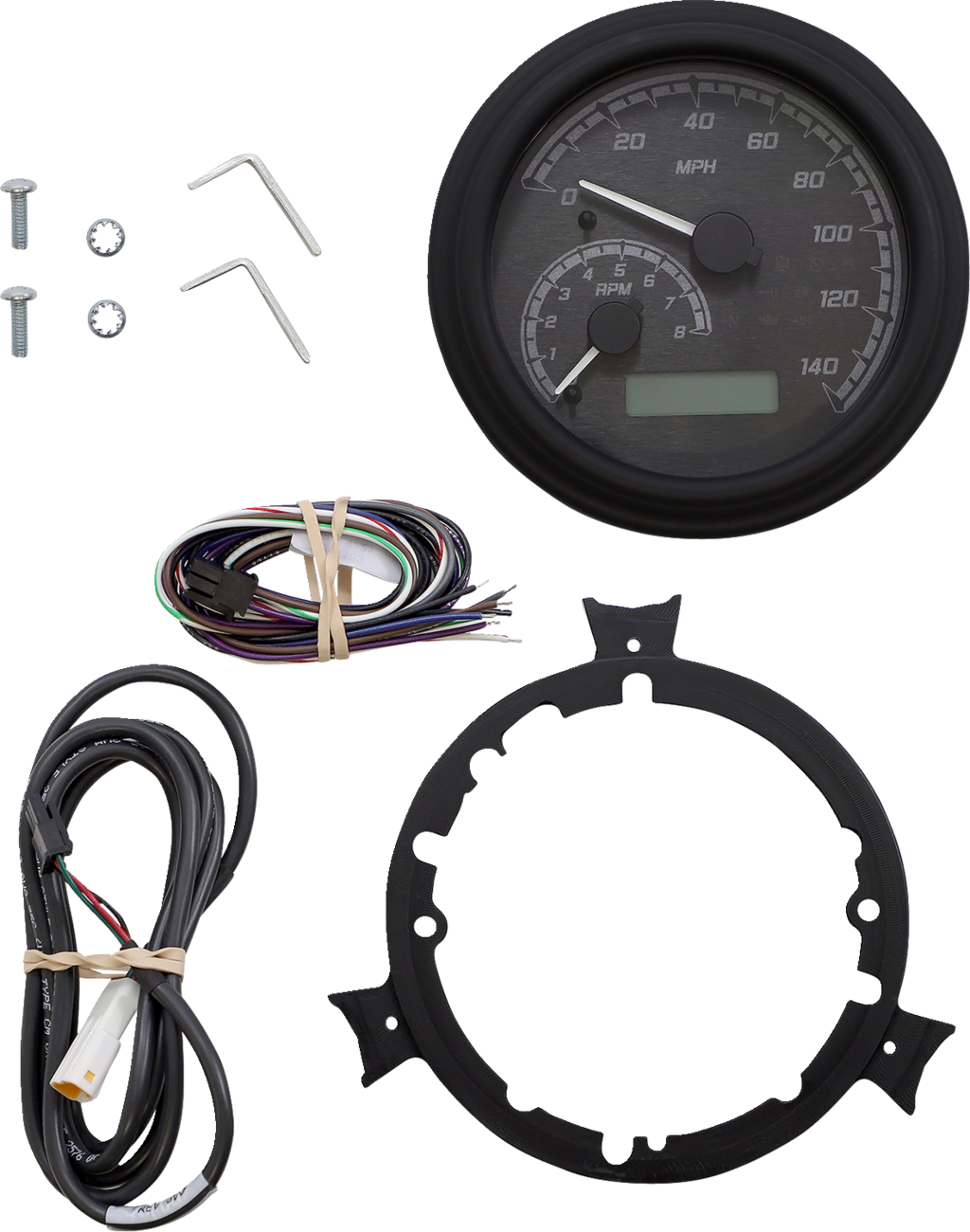 MXV Series Fatbob Analog/Digital Gauge System - Black/Gray/Black 2004 - 2013