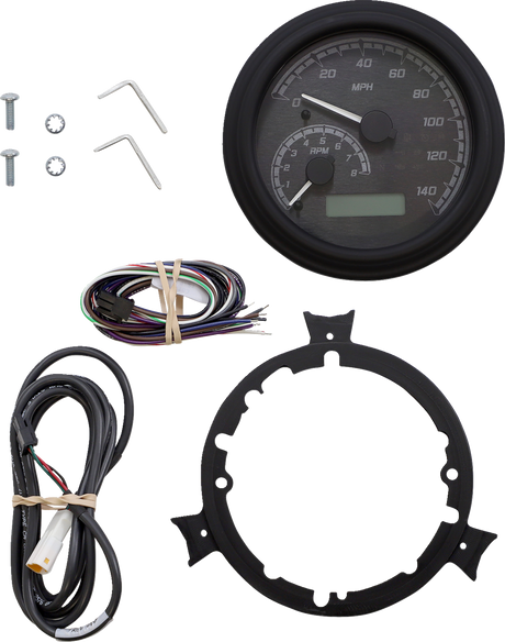 MXV Series Fatbob Analog/Digital Gauge System - Black/Gray/Black 2004 - 2013