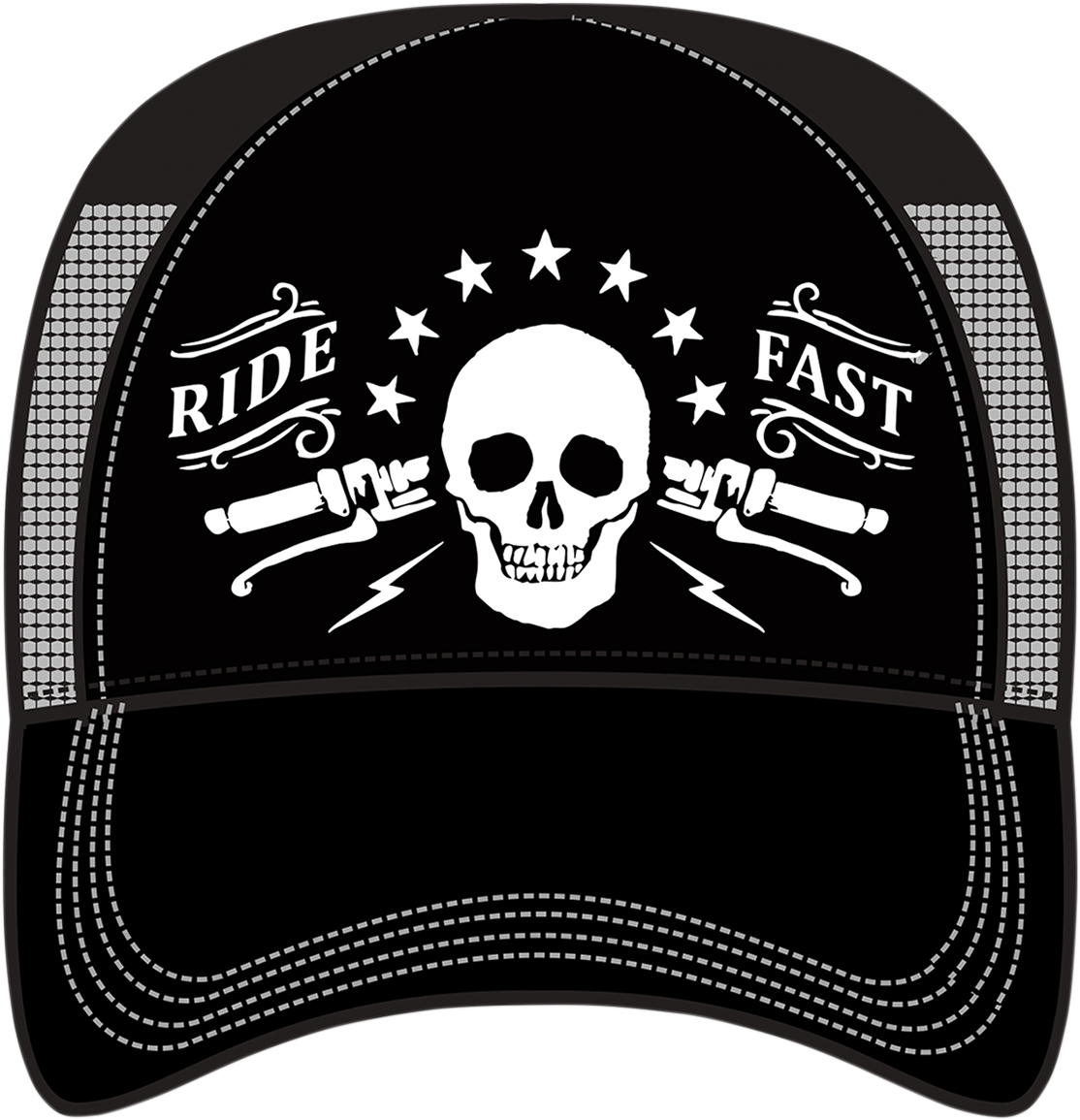 Ride Fast Skull Handlebar Hat - Black/Gray