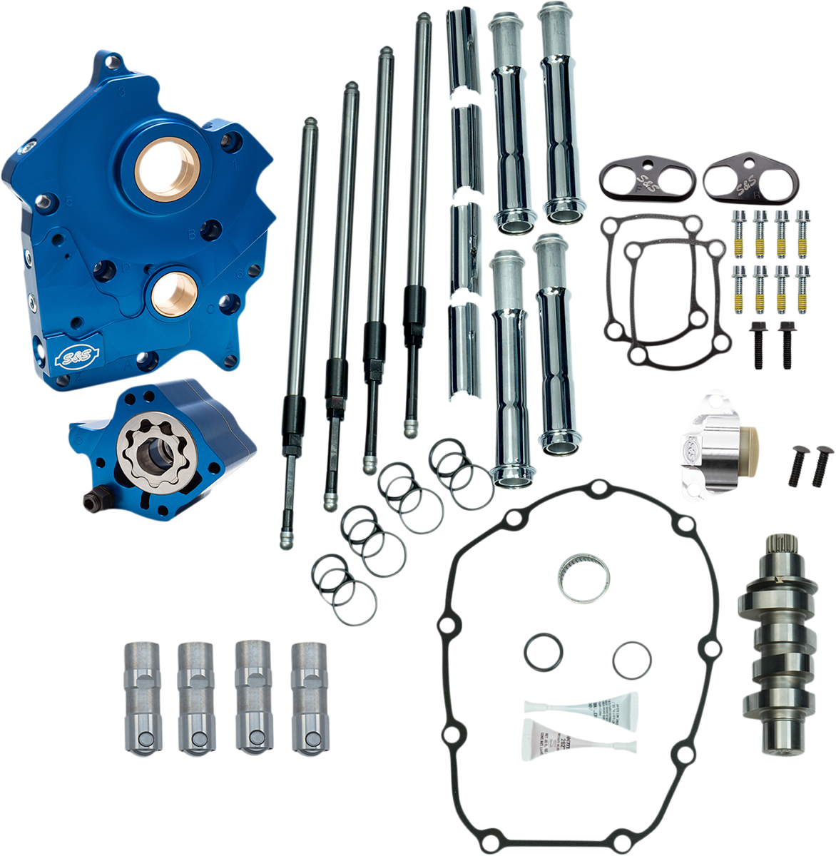 Cam Chest Kit with Plate - Chain Drive - Water Cooled - 465 Cam - Chrome Pushrods - M8 2017 - 2021