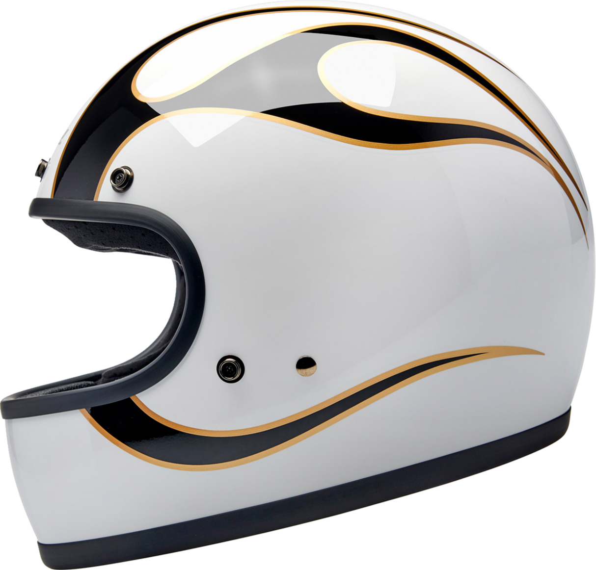 Gringo Helmet - Flames - White/Black - XL