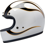 Gringo Helmet - Flames - White/Black - XL