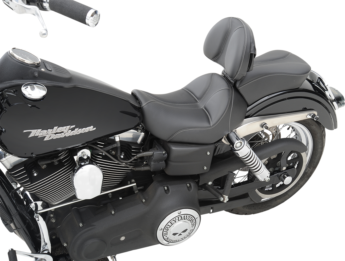 Dominator Solo Seat - w/o Backrest - Black w/ Gray Stitching - FL/FX \'06-\'17 2006 - 2017