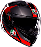 K3 Helmet - Striga - Black/Gray/Red - Medium