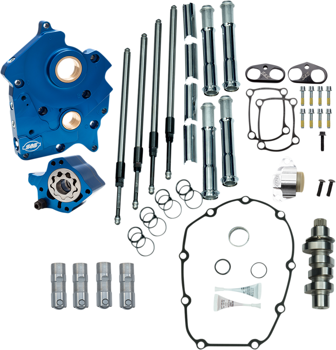 Cam Chest Kit with Plate - Chain Drive - Water Cooled - 475 Cam - Chrome Pushrods - M8 2017 - 2021